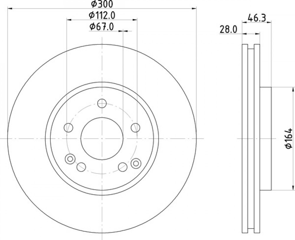 Диски тормозные для автомобилей Mercedes C (W203) (02-) / E (W210) (97-) / CLK (C208) передний d=300