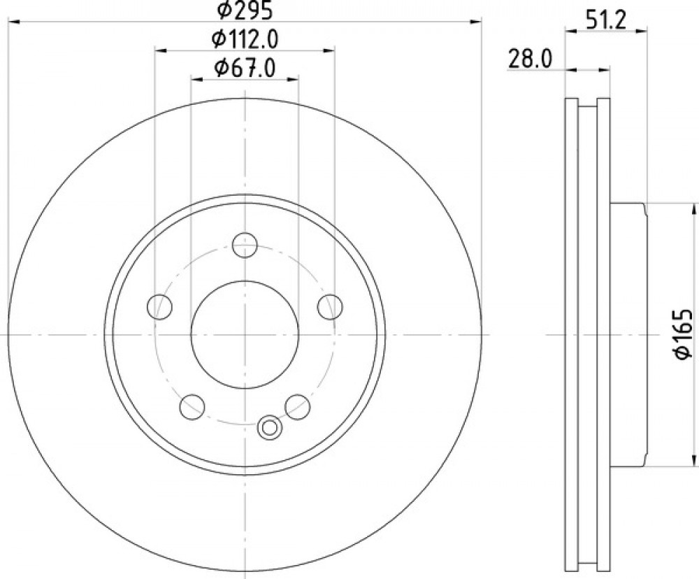 Диски тормозные для автомобилей Mercedes-Benz A (W176) (12-) / CLA (C117) (13-) передний d=295 окрашенный