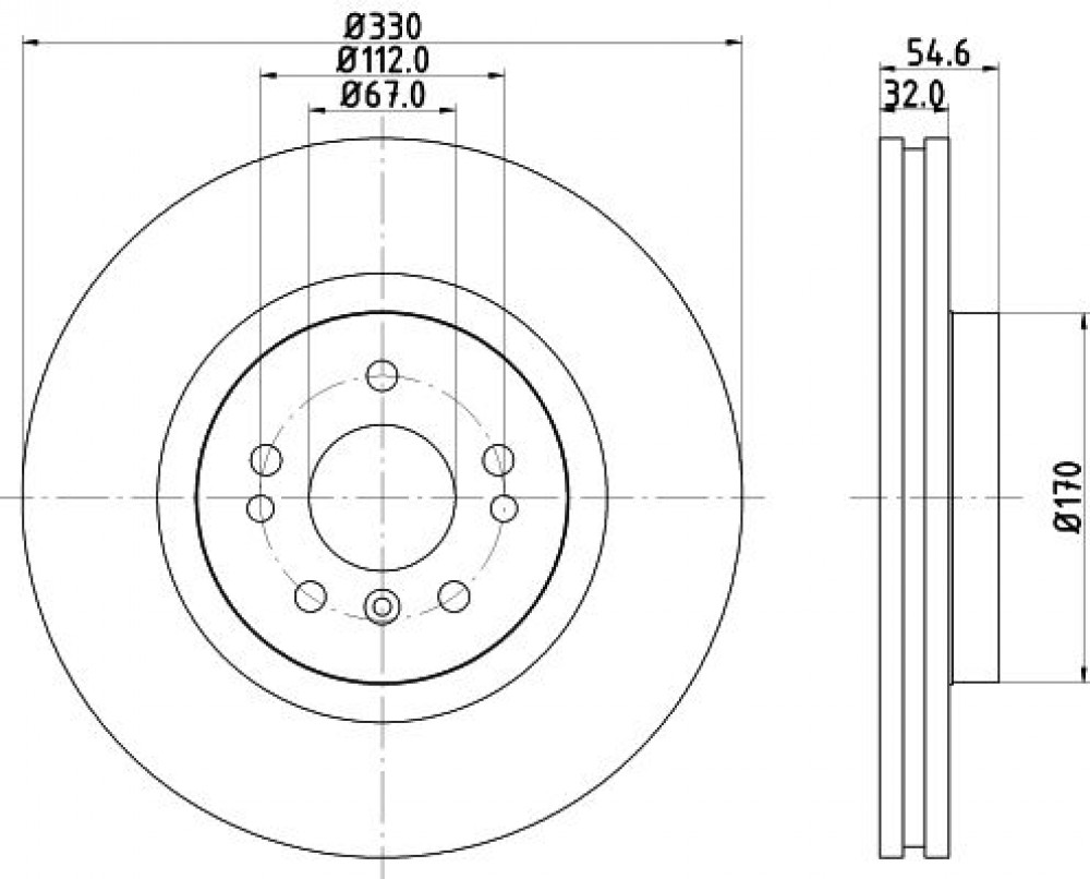 Диски тормозные для автомобилей Mercedes ML (W164) (05-) / R (W251) (06-) передний d=330