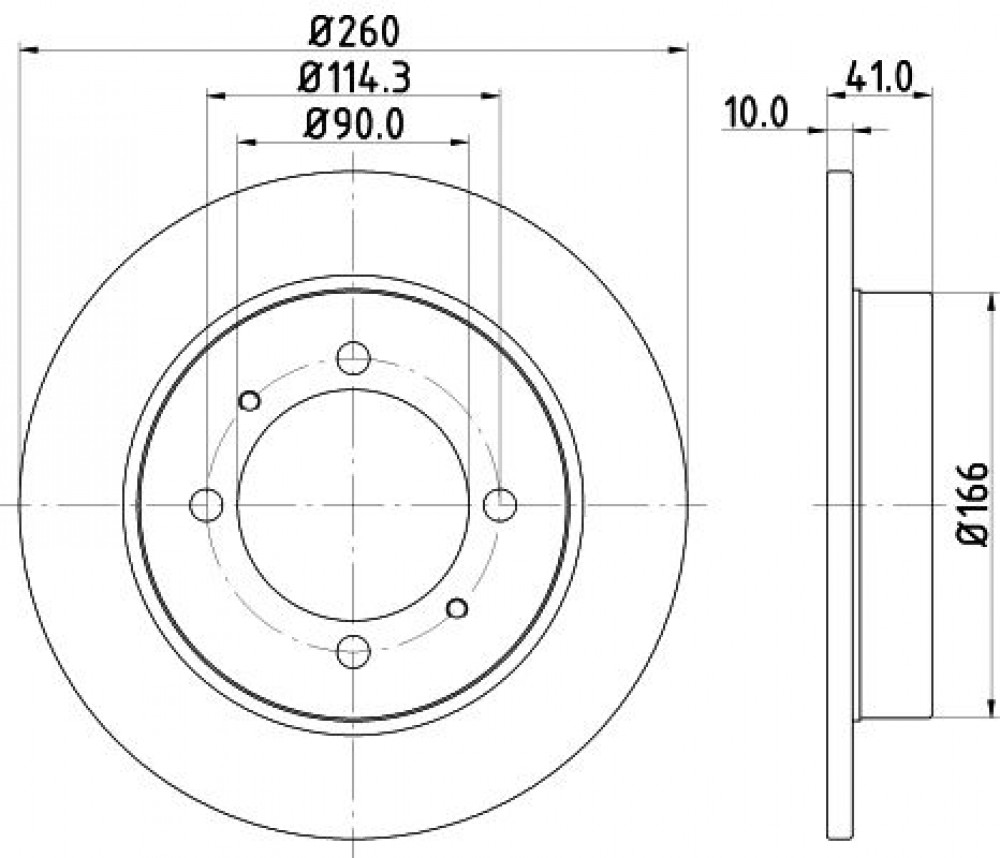 Диски тормозные для автомобилей Mitsubishi Carisma (95-) / Volvo S40 (95-) / V40 (95-) задний d=260