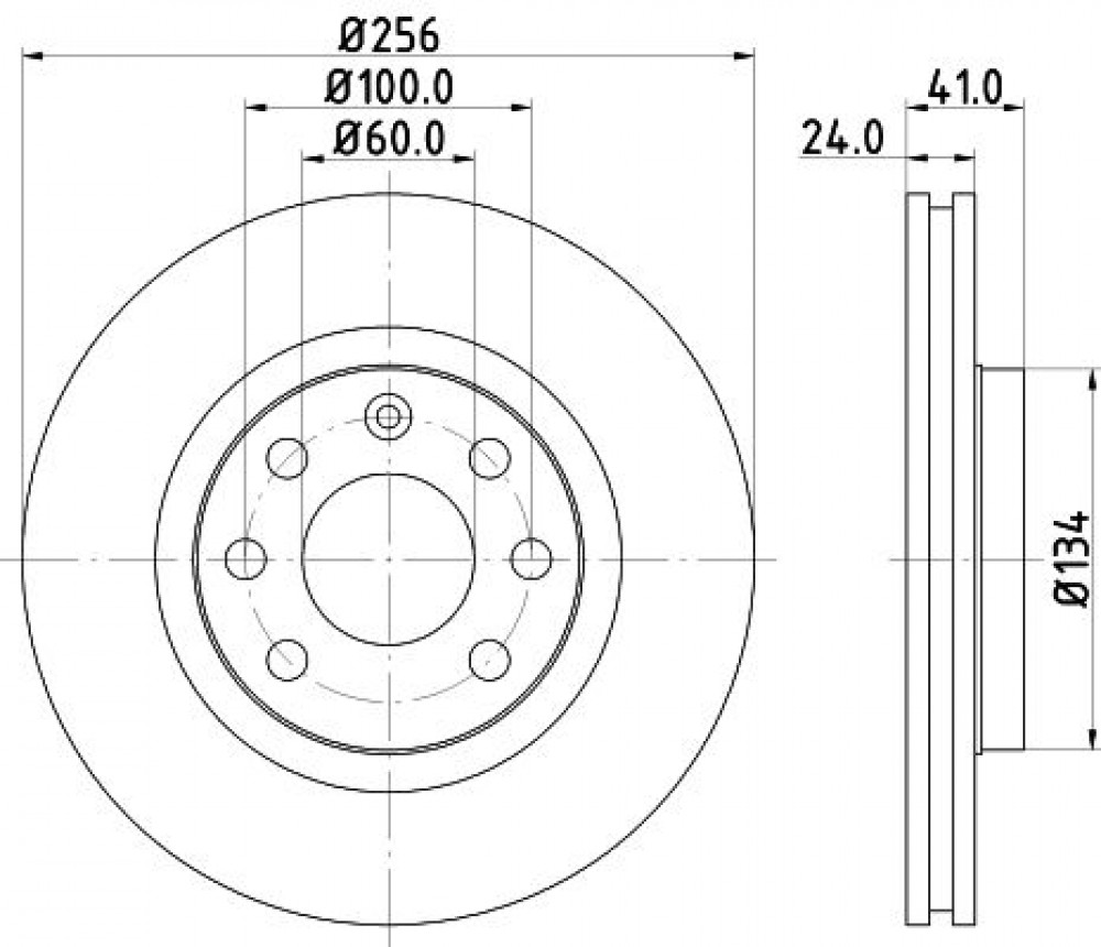 Диски тормозные для автомобилей Daewoo Nexia (95-) / Lanos (05-) DOHC R14 передний d=256 PRO (перфорированный / слотированный / окрашенный)