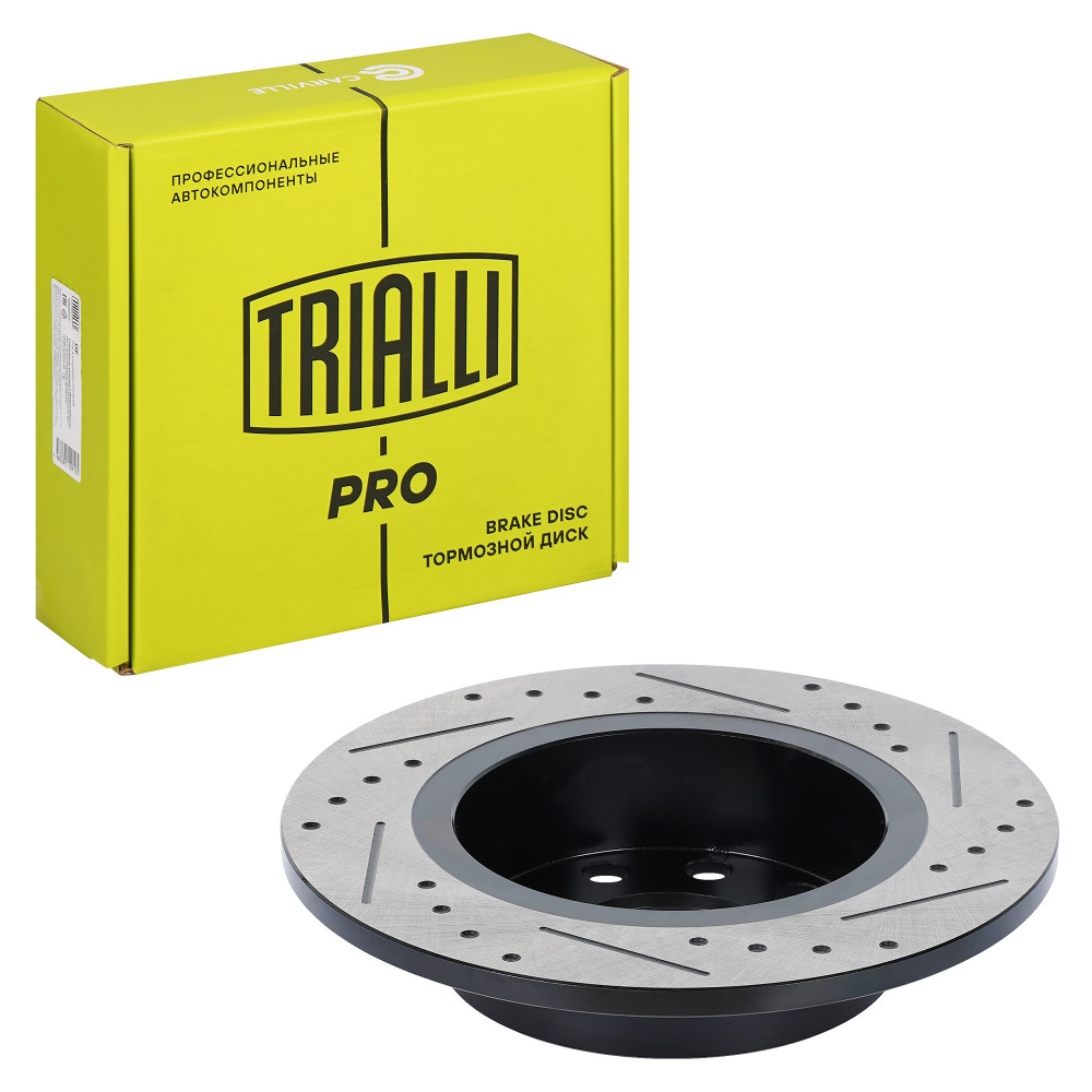 Диски тормозные для автомобилей Skoda Octavia A5 (04-) / VW Golf V (03-) задний d=253 h=51.2 PRO (перфорированный / слотированный / окрашенный)