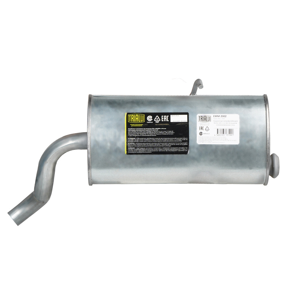 Глушитель для автомобилей Peugeot Partner (03-) 1.1i/1.4i/1.6i основной (алюминизированная сталь)