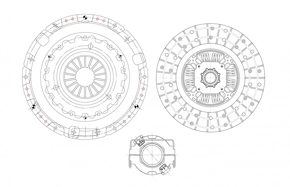 Комплект сцепления для автомобилей Toyota Hillux VIII (15-) 2.4D/2.8D (6МКПП) в сборе с муфтой