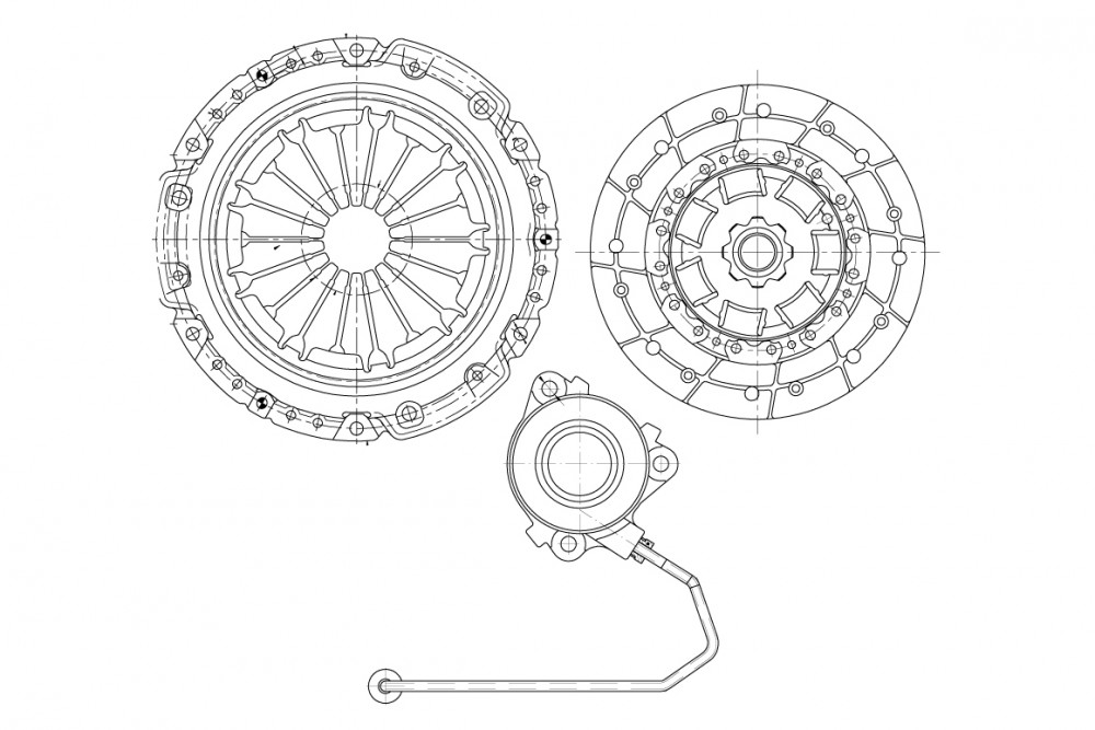 Комплект сцепления для автомобилей Opel Astra J (09-) 1.4T / Meriva B (10-) 1.4T в сборе с гидравлической муфтой