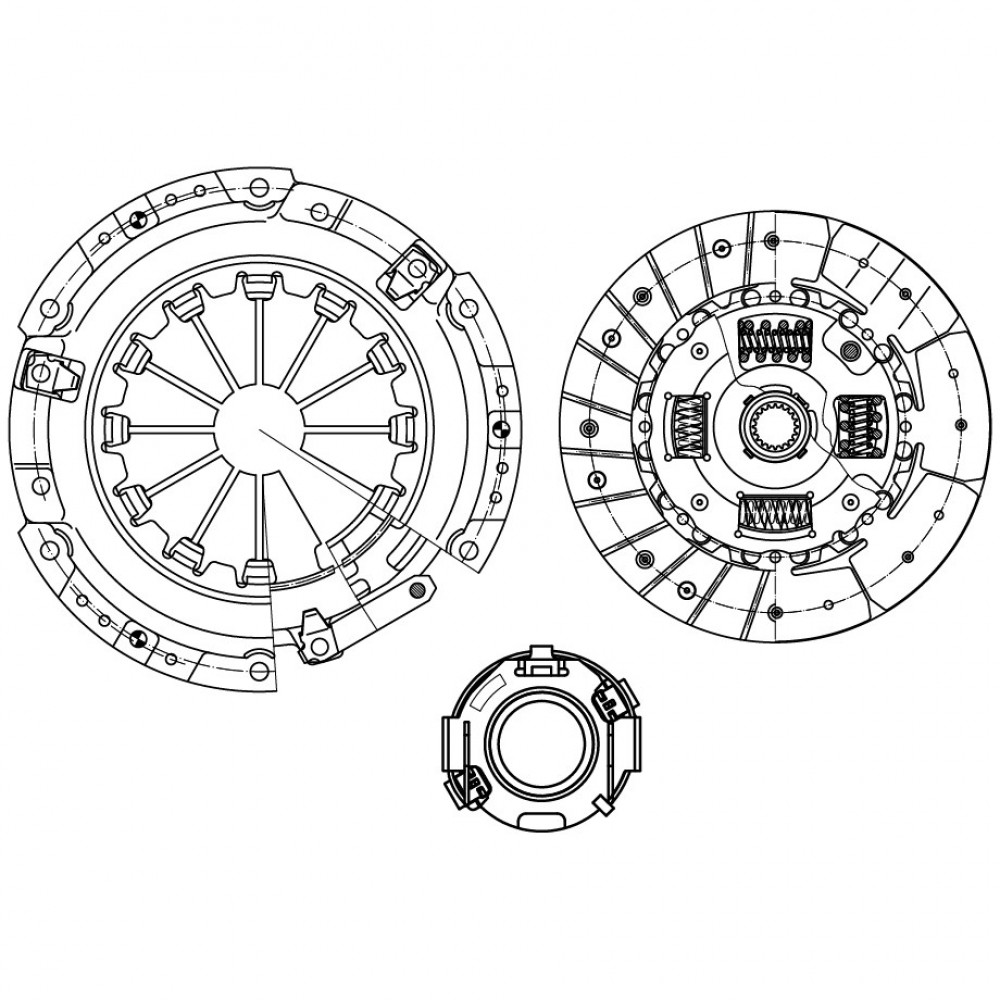Комплект сцепления для автомобилей Geely Emgrand EC7 (09-) / FC (Vision) 1.5i, 1.8i / Lifan X60 (-15) / Solano (08-) / Cebrium (13-) 1.8i в сборе с муфтой
