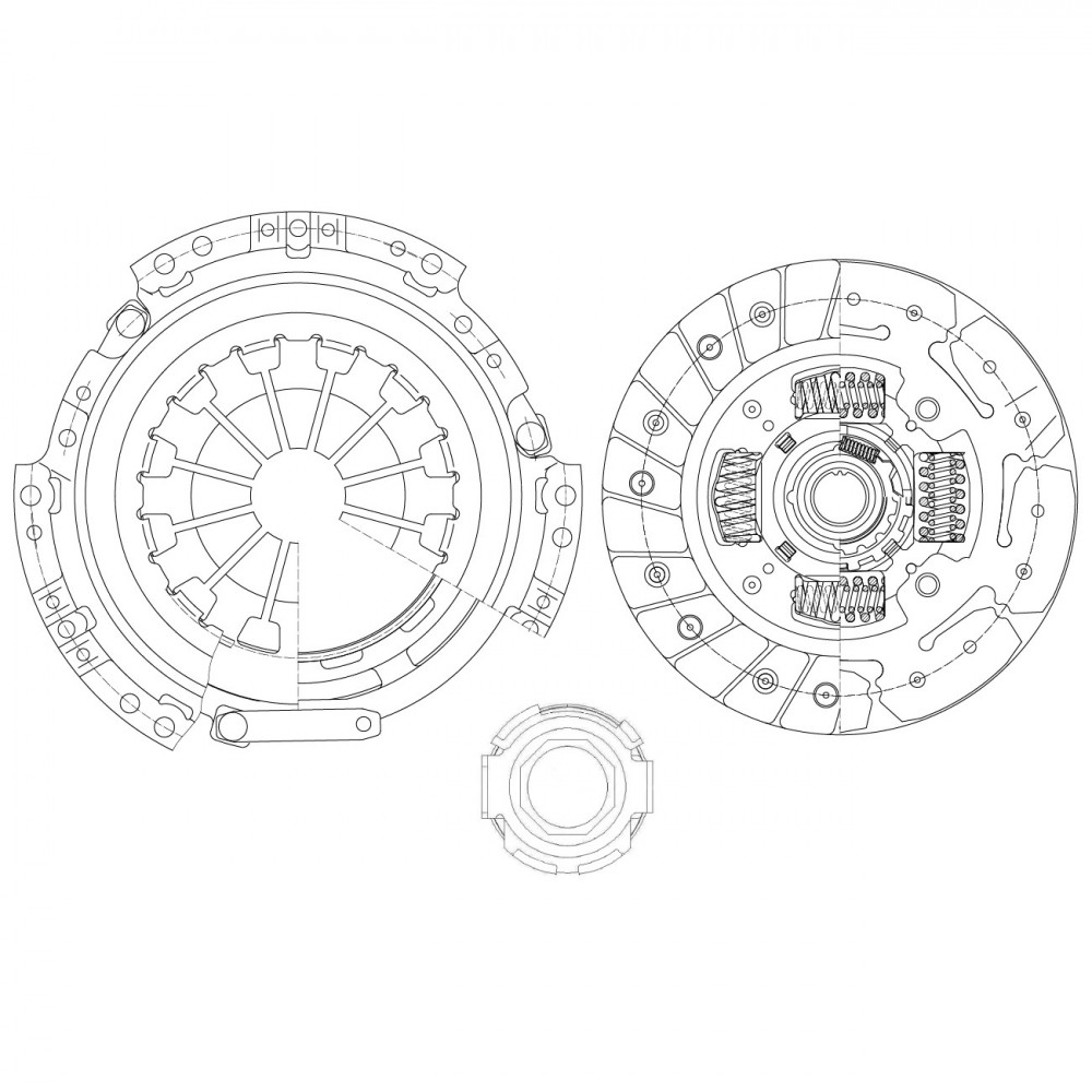 Комплект сцепления для автомобилей Chery IndiS S18D (11-) / Kimo (07-) / QQ6 (06-) 1.3i (дв. SQR473F) в сборе с муфтой