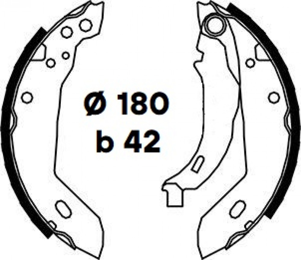 Колодки тормозные барабанные для автомобилей Renault Clio (90-) 180x42