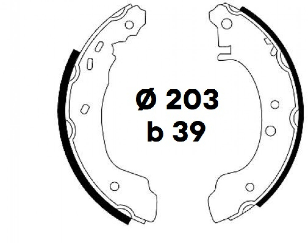 Колодки тормозные барабанные для автомобилей Nissan Almera N15 (95-) 203x39