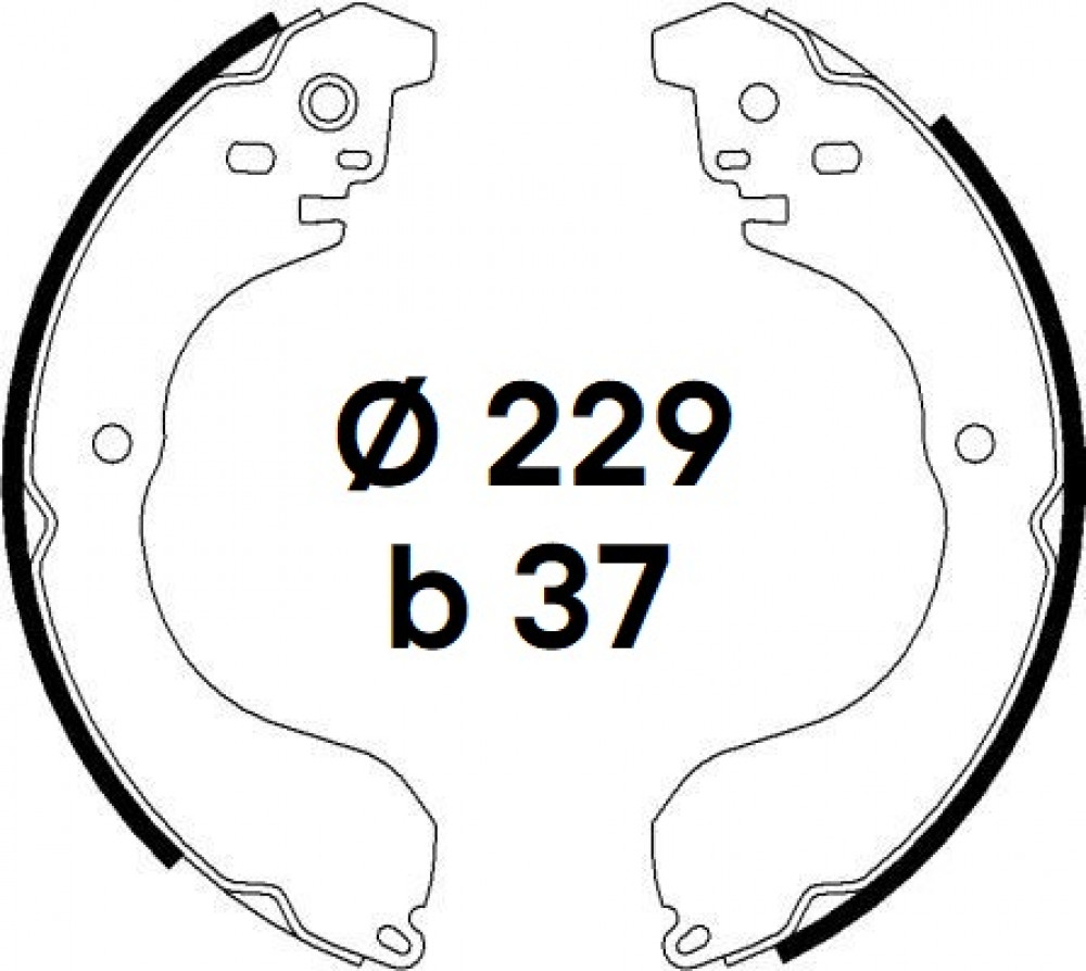 Колодки тормозные барабанные для автомобилей Nissan Juke (10-) 229x37