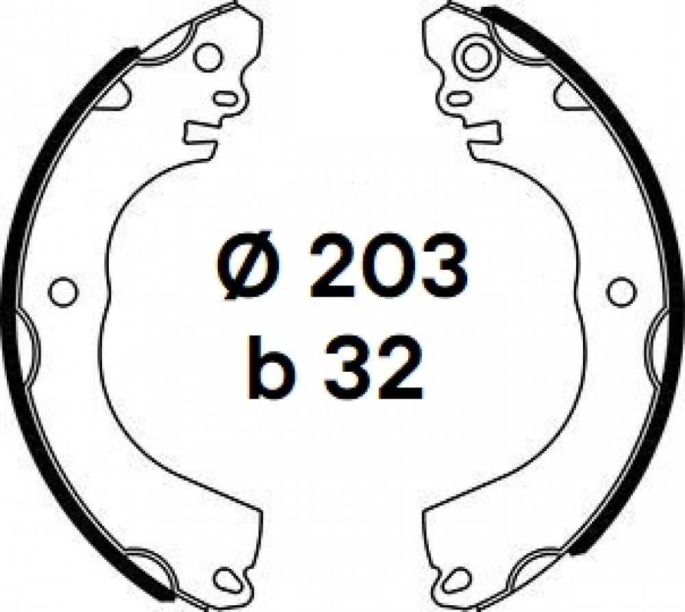 Колодки тормозные барабанные для автомобилей Nissan Tiida (04-) 203x32
