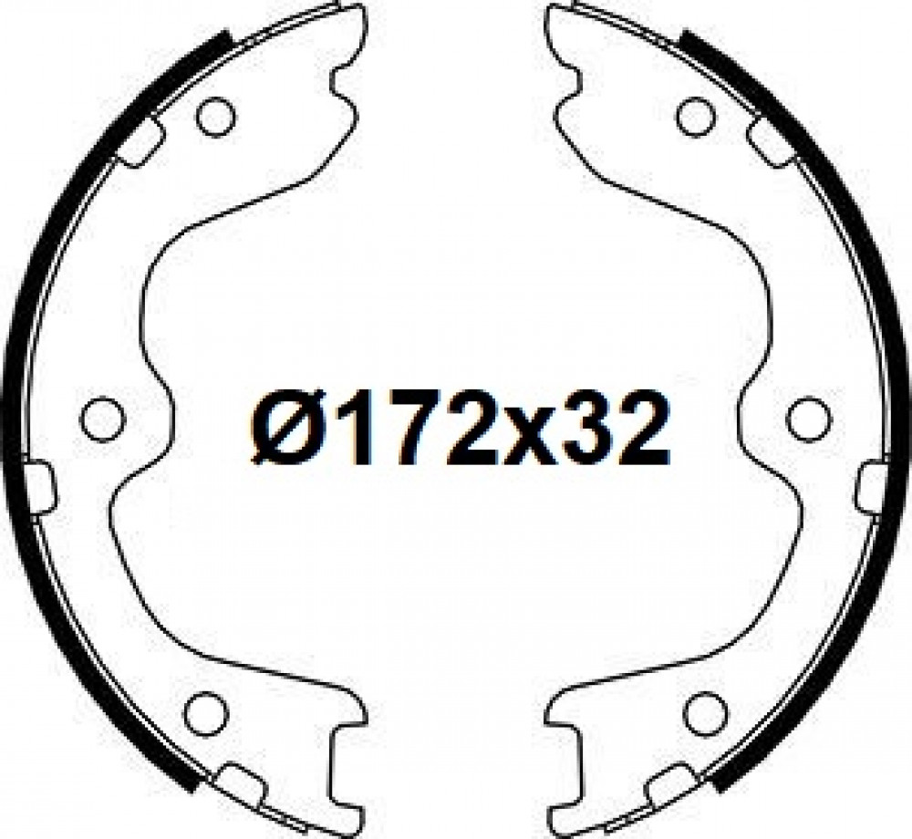 Колодки тормозные для автомобилей Infinit EX (07-) / G (07-) / FX (03-) (до 2004 г/в) / Nissan Teana J32 (08-) барабанные стояночного тормоза 172x32