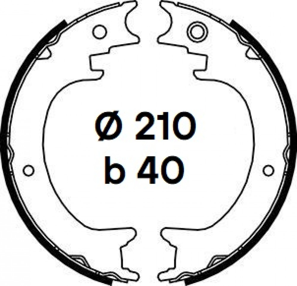 Колодки тормозные барабанные стояночного тормоза для автомобилей Lexus RX (08-) 210x40мм