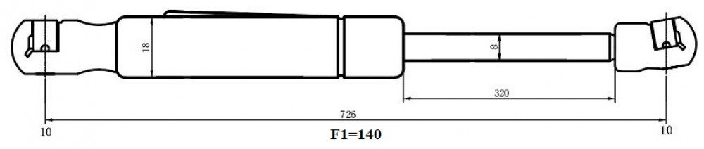 Амортизатор (упор) для автомобилей Volvo S40 (04-)/C30 (06-) (капота)