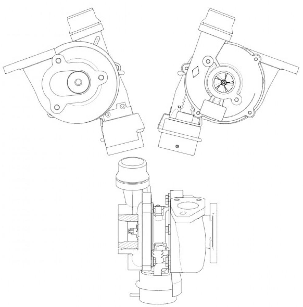 Турбокомпрессор для а/м Renault Duster (13-)/Nissan Qashqai (06-) 1.5D (K9K) (тип BV39)