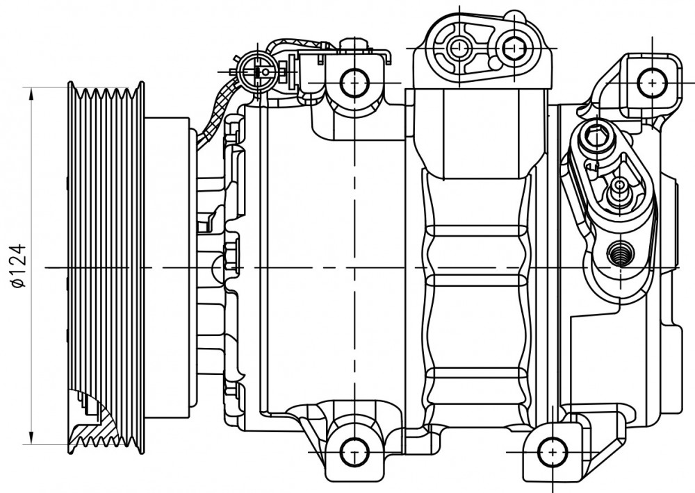 Компрессор кондиционера для автомобилей KIA Cerato II (09-) 1.6i (с крышкой сверху)