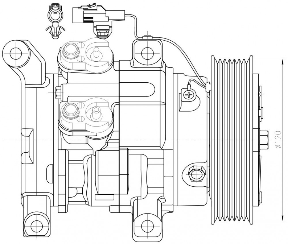 Компрессор кондиционера для автомобилей Toyota Hilux (05-) 2.5D/3.0D [KD]