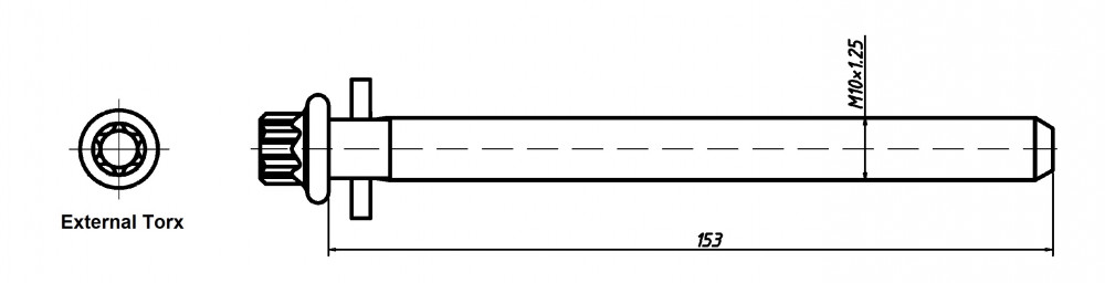 Болты ГБЦ для а/м Chevrolet Cruze (09-)/Aveo (11-)/Opel Astra Н (04-) 1.4i/1.6i/1.8i [F14D4; F16D4; F18D4; Z16XER; Z18XER] (10 шт.)
