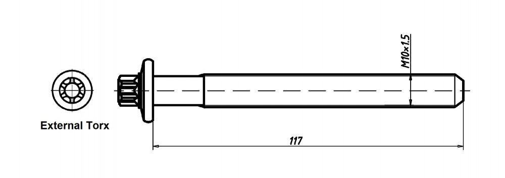 Болты ГБЦ для а/м Лада Largus (12-)/Renault Duster (10-)Nissan Almera G15 (12-) 1.4i/1.6i [K4M; K4J] (10 шт.)