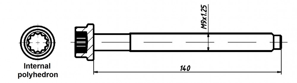 Болты ГБЦ для а/м VW Polo Sedan (10-)/Jetta (11-)/Skoda Fabia II (07-) 1.4i/1.6i [CFNA; BXW] (10 шт.)