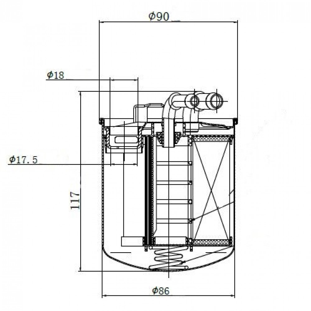 Фильтр для а/м Mercedes GL X164 (06-)/ML W164 (05-)/V W639 (10-) 2.1D/3.0D (топл.диз.) (LFF 15315D)