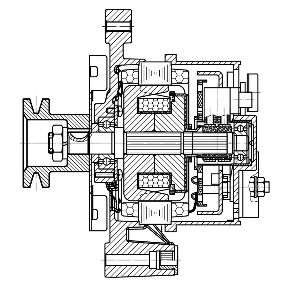 Генератор для автомобилей VAG Passat B3/B4 (88-)/80 (86-)/100 (85-) 1.8i/2.0i 65A