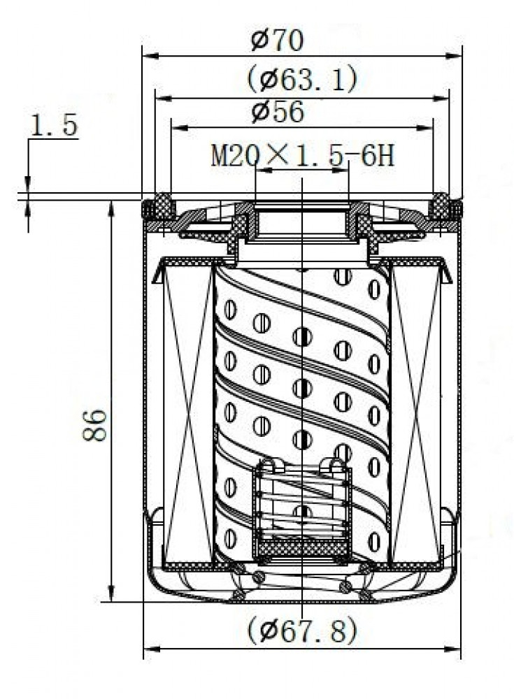 Фильтр масляный для а/м Mitsubishi Lancer X (07-)/Colt (04-) 1.1i/1.5i