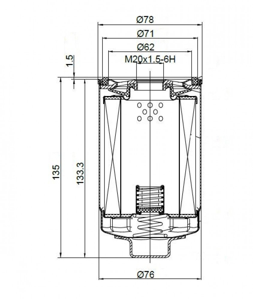 Фильтр масляный для а/м Sollers Atlant (23-) 1.9D