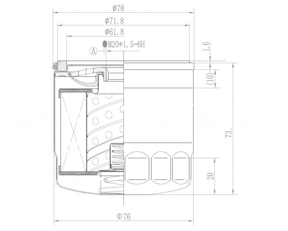 Фильтр для а/м GAC GS8 I (16-)/GN8 (20-)/GS5 (20-) 1.5T/2.0T (масл.) (LOF 3020)