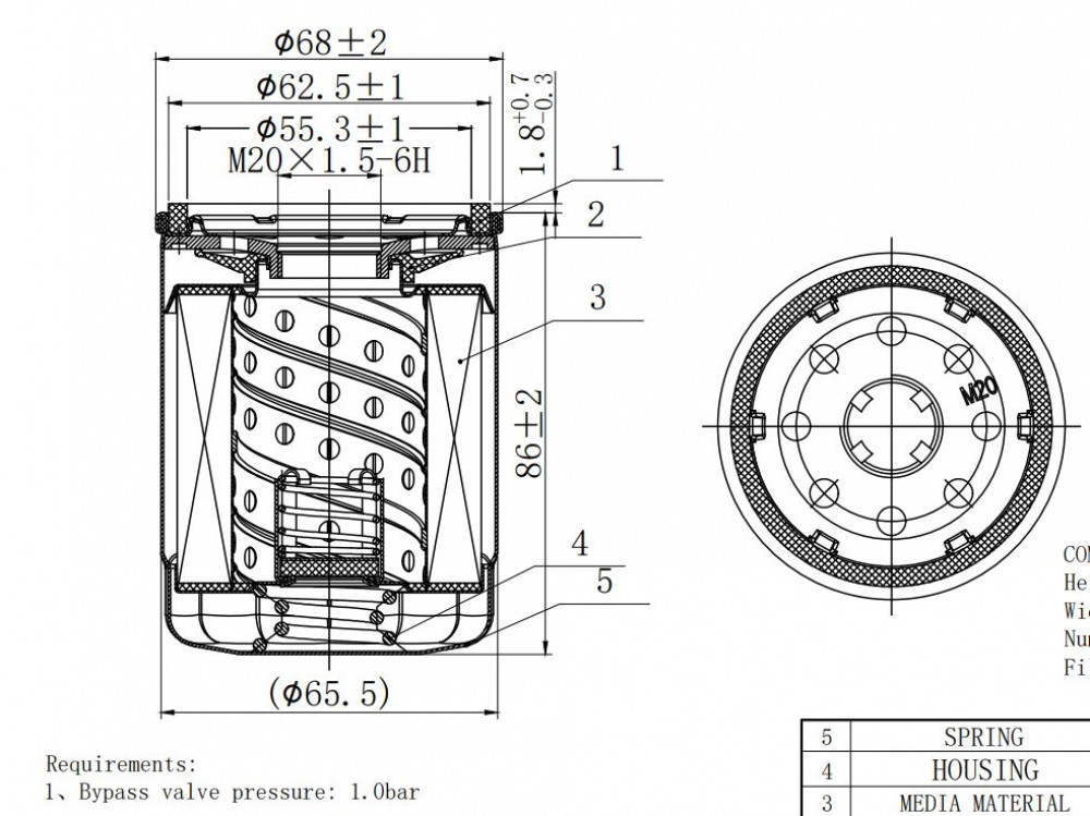 Фильтр масляный для а/м Москвич 3 (22-)/6 (23-)/JAC J7 (20-)/JS6 (22-)/GAC GS3 (24-) 1.5T