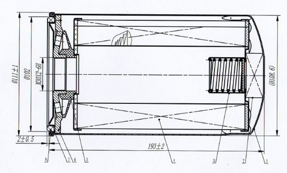 Фильтр масляный для а/м Shacman X6000 (21-) 11.6D/12.6D [WP12/WP13], ресурс 60000км