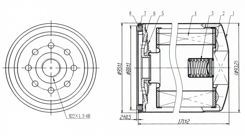 Фильтр масляный для с/т JCB 100-900-series/CX/DX/VM-series [JCB 444]