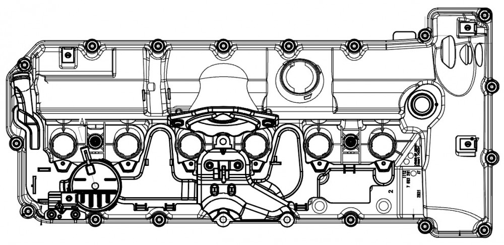 Крышка клапанная для а/м BMW X5 E70 (07-)/5 E60 (03-) 2.5i/3.0i (пласт. с прокл.)