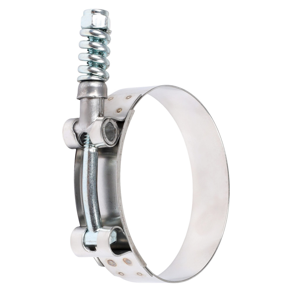 Хомут глушителя силовой T-Bolt с пружиной D=70-78 мм (нержавеющая сталь)