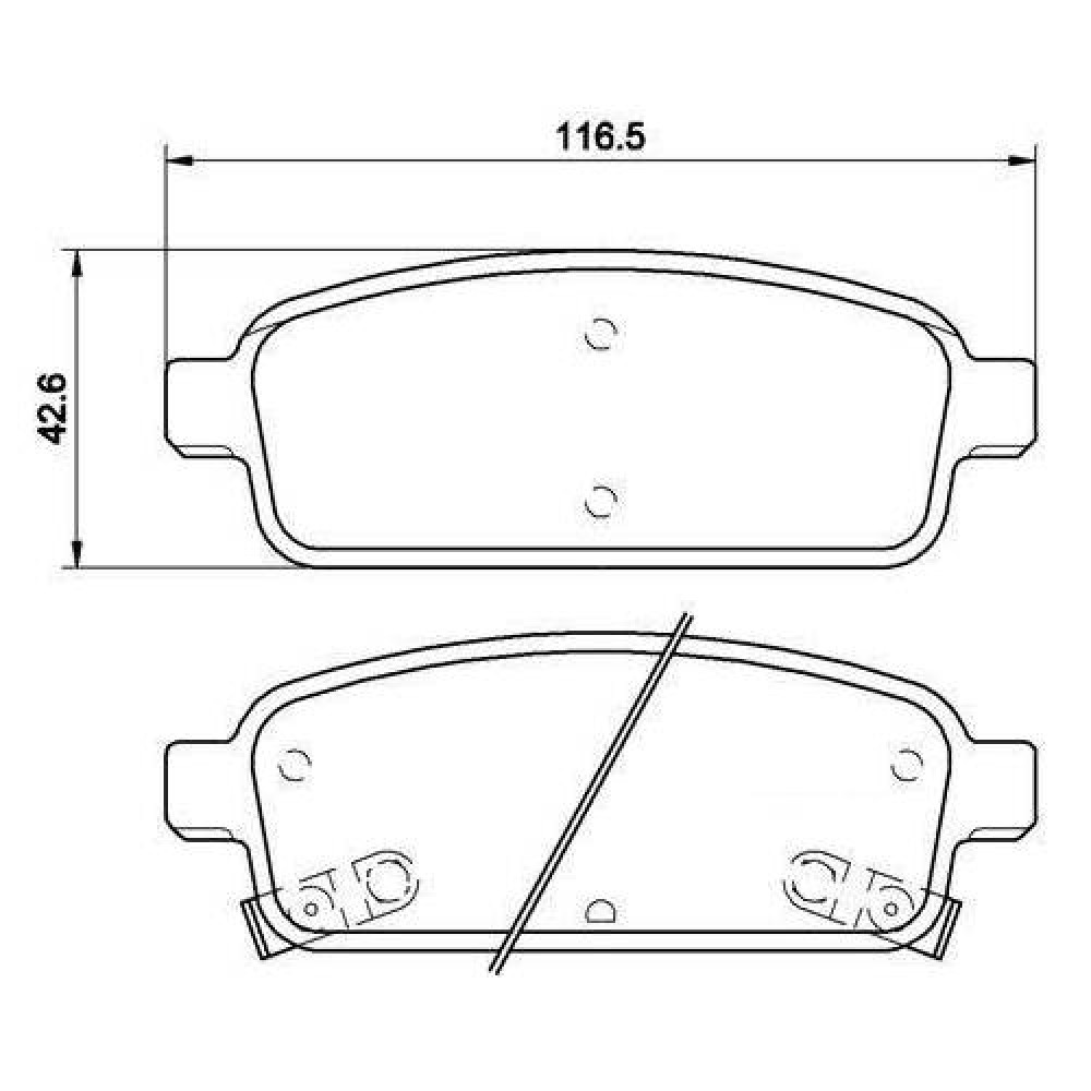 Колодки тормозные дисковые задние (керамические) для автомобилей Opel Astra J (10-) / Mokka (13-) / Chevrolet Cruze (09-) 16" [серия PRO]