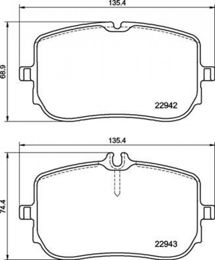 Колодки тормозные дисковые передние для автомобилей Mercedes A (W177) (18-) / CLA (C118) (19-) 135x69мм