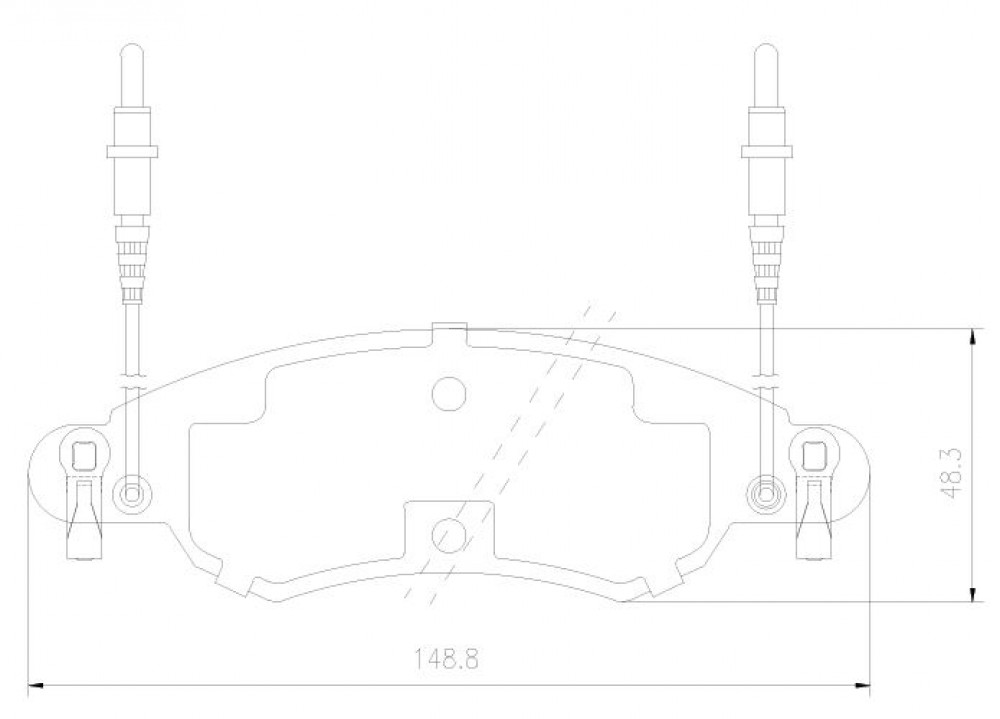 Колодки тормозные дисковые передние для автомобилей Citroen C5 (01-) / Citroen C5 (04-) 150x48мм (в комплекте с 4-мя датчиками)