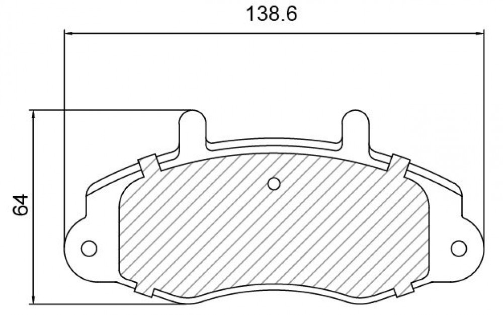 Колодки тормозные дисковые передние для автомобилей Ford Transit (91-)/(94-) R14 139x64мм