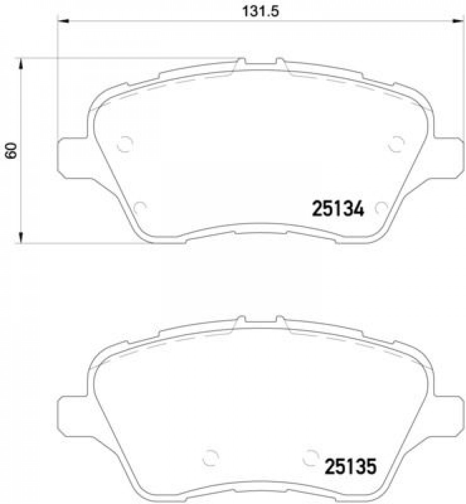 Колодки тормозные дисковые передние для автомобилей Ford Fiesta VI (08-) 132x60мм