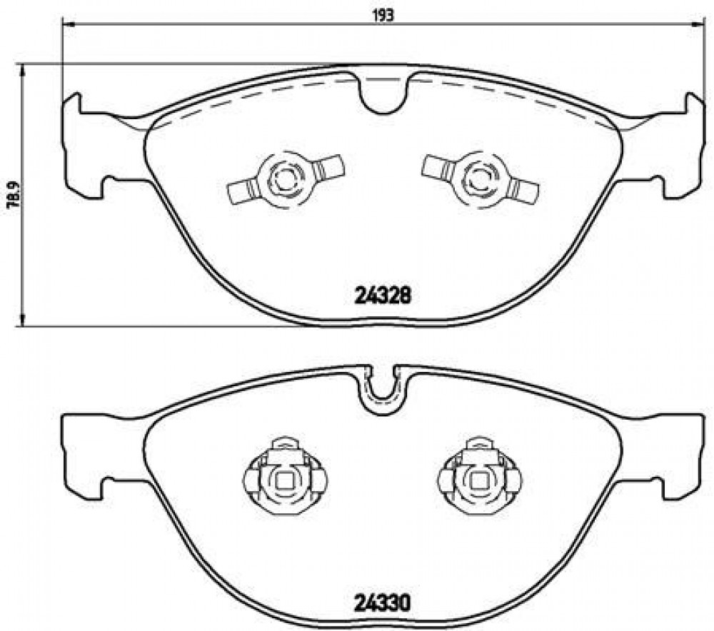 Колодки тормозные дисковые передние для автомобилей BMW M5 (E60) (03-) / M6 (E63) (03-) 193x79мм