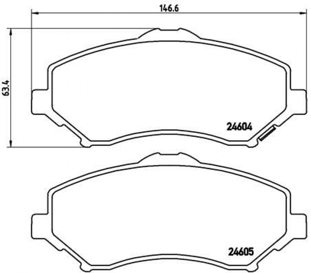 Колодки тормозные дисковые передние для автомобилей Jeep Wrangler (07-) / Chrysler Voyager (07-)