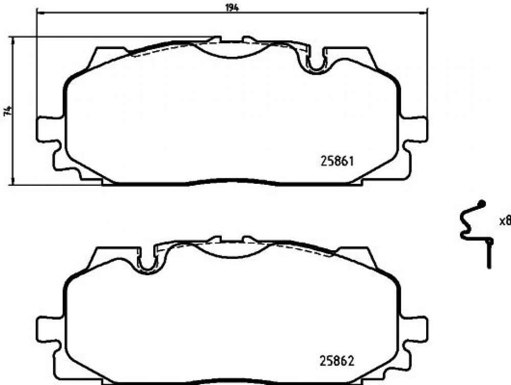 Колодки тормозные дисковые передние для автомобилей Audi A4 (B9) (17-) / A5 (16-) / A6 (18-) / A7 (18-) c тормозной системой Akebono