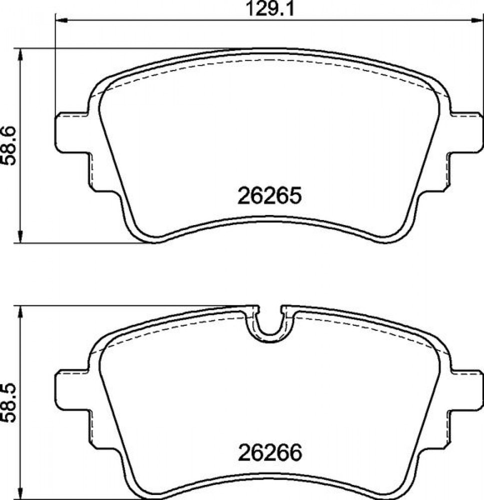 Колодки тормозные дисковые задние для автомобилей Audi A4 (B9) (17-) / A6 (18-) 129x59мм