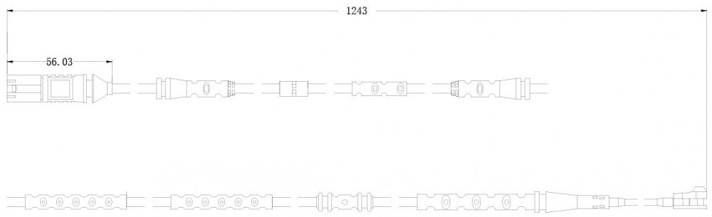 Датчик износа задних тормозных колодок для автомобилей BMW X3 (F25) (10-) L=1243