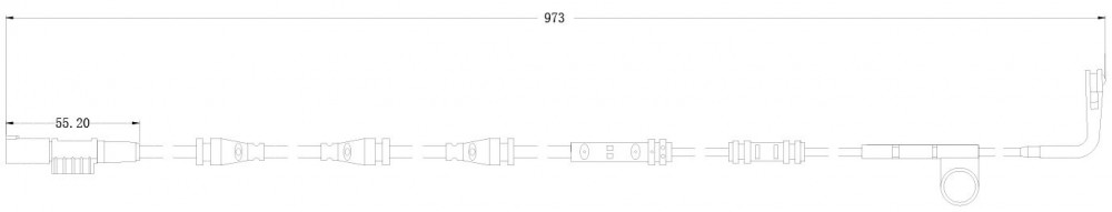 Датчик износа задних тормозных колодок для автомобилей Land Rover Range Rover IV (12-) L=973