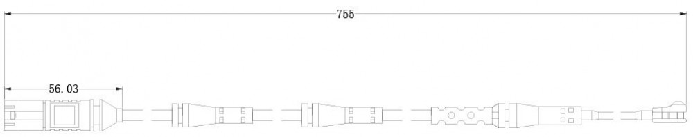 Датчик износа задних тормозных колодок для автомобилей BMW X4 (F26) (18-) L=755