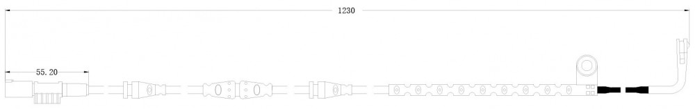 Датчик износа передних тормозных колодок для автомобилей Land Rover Range Rover Sport I (05-) L=1230
