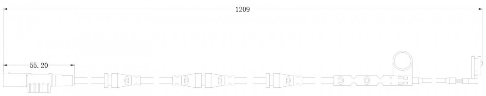Датчик износа передних тормозных колодок для автомобилей Land Rover Range Rover Sport I (05-) L=1209 (с номера шасси 7A000001)