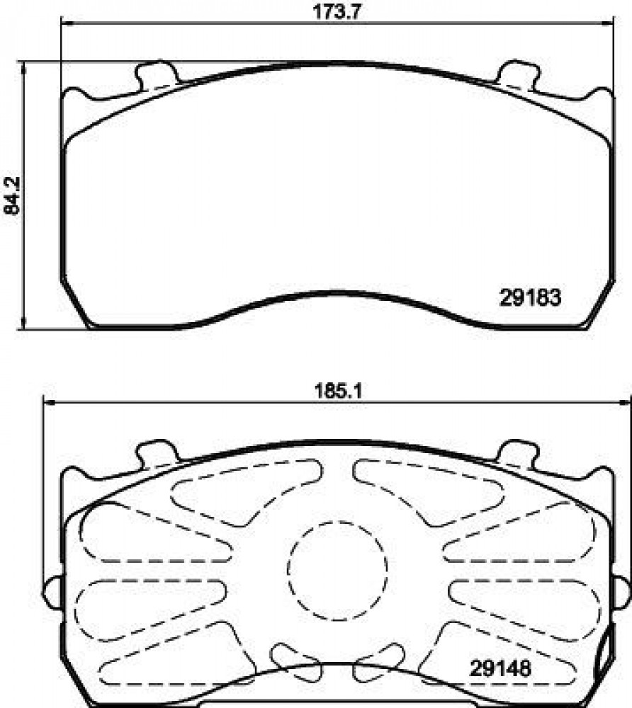 Колодки тормозные дисковые для автомобилей Mercedes, MAN (т/с Knorr SB5/SN5) (WVA 29115; 29148) с установочным комплектом