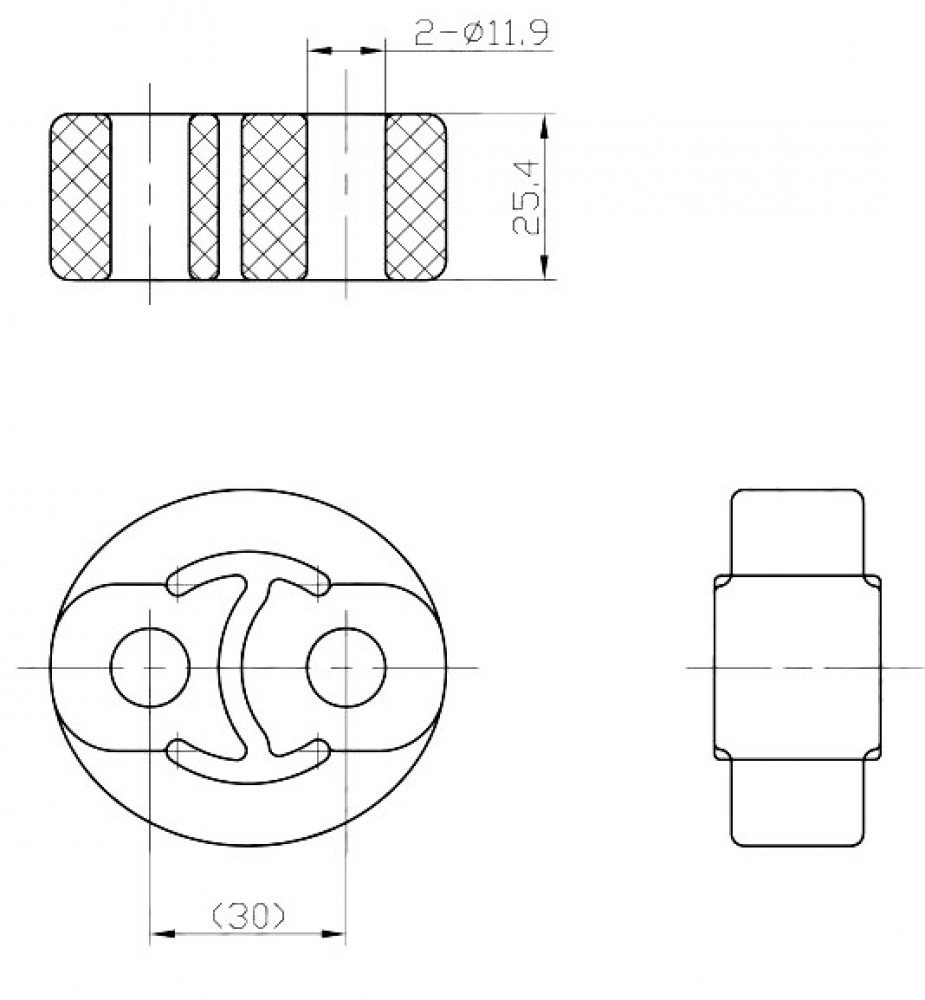 Подвес (подушка) глушителя для автомобилей Toyota Camry(96-)/Probox (02-)/Land Cruiser 90(96-) (1 шт.)